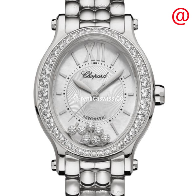 Chopard Happy Sport Replica - Automatic - Stainless Steel & Diamond - Silver Dial